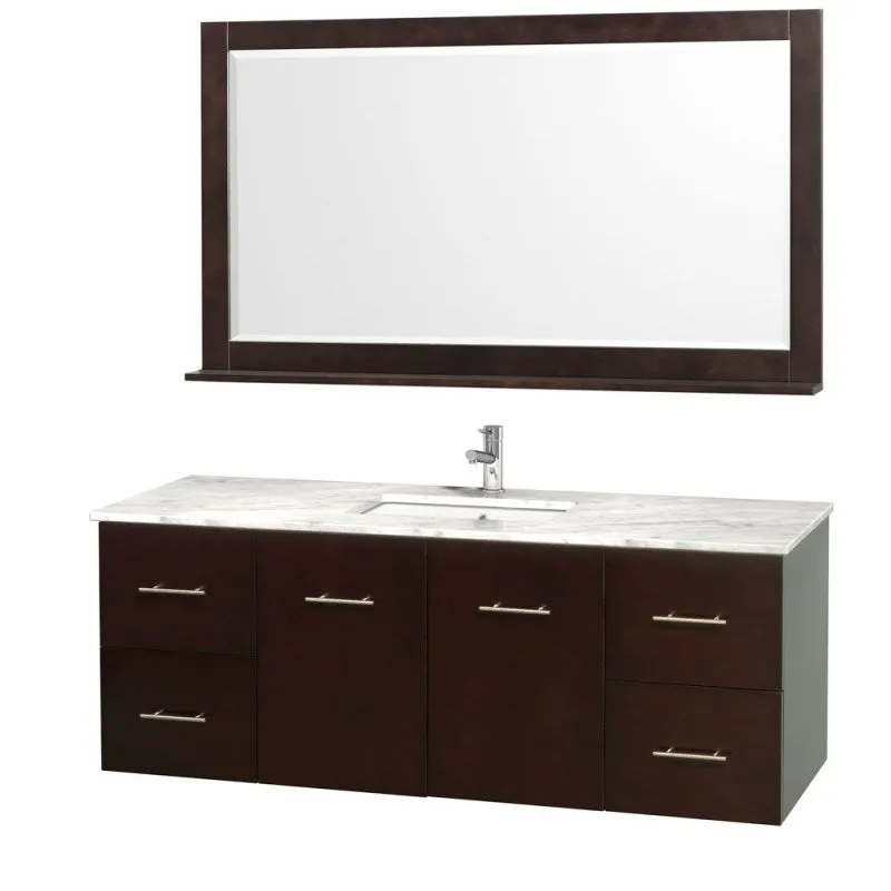 Wyndham Collection Centra 60" Single Bathroom Vanity for Undermount Sinks - Espresso WC-WHE009-60-SGL-VAN-ESP-