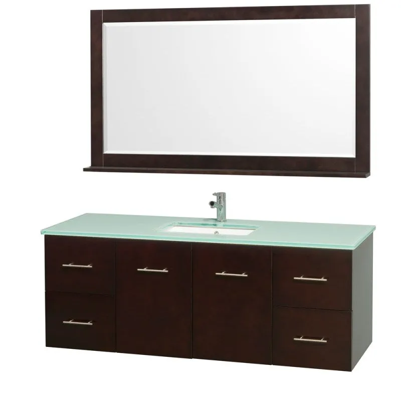 Wyndham Collection Centra 60" Single Bathroom Vanity for Undermount Sinks - Espresso WC-WHE009-60-SGL-VAN-ESP-