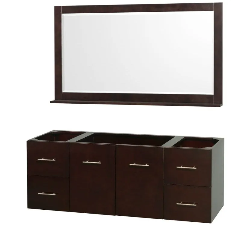 Wyndham Collection Centra 60" Single Bathroom Vanity for Undermount Sinks - Espresso WC-WHE009-60-SGL-VAN-ESP-