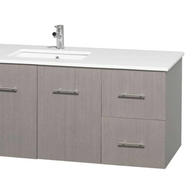 Wyndham Collection Centra 60" Single Bathroom Vanity for Undermount Sinks - Gray Oak WC-WHE009-60-SGL-VAN-GRO-