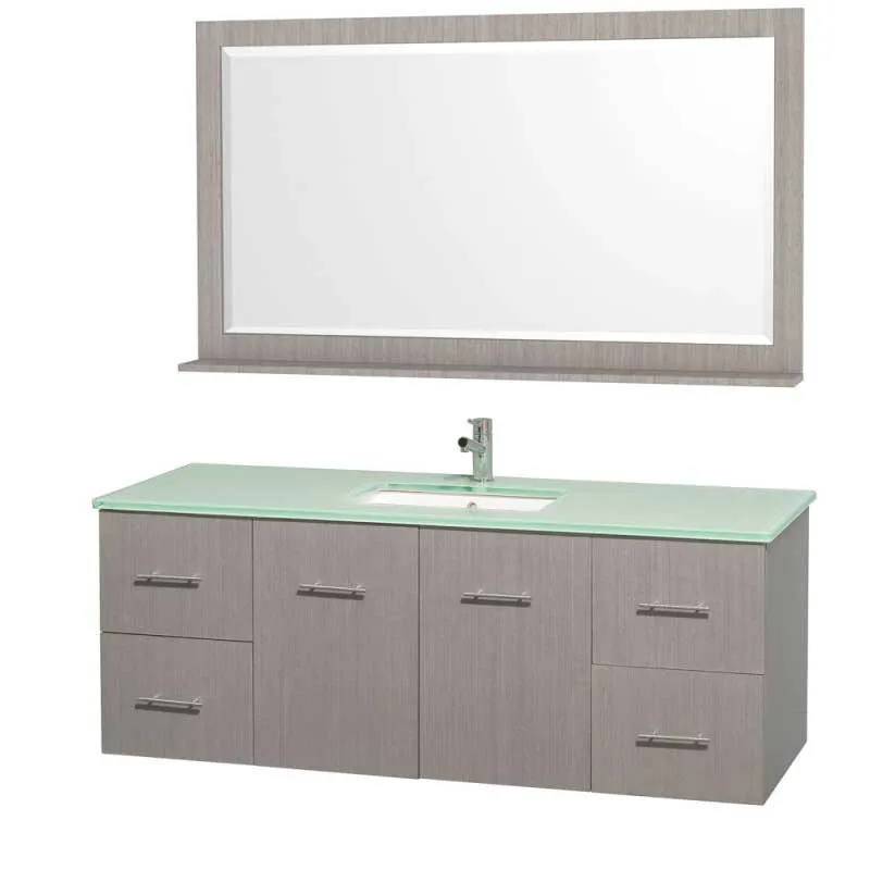 Wyndham Collection Centra 60" Single Bathroom Vanity for Undermount Sinks - Gray Oak WC-WHE009-60-SGL-VAN-GRO-