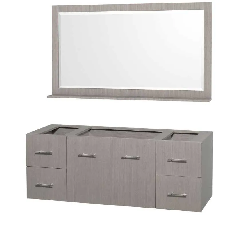 Wyndham Collection Centra 60" Single Bathroom Vanity for Undermount Sinks - Gray Oak WC-WHE009-60-SGL-VAN-GRO-