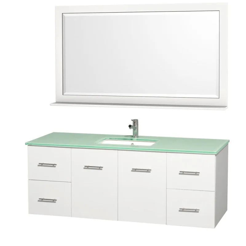 Wyndham Collection Centra 60" Single Bathroom Vanity for Undermount Sinks - Matte White WC-WHE009-60-SGL-VAN-WHT-