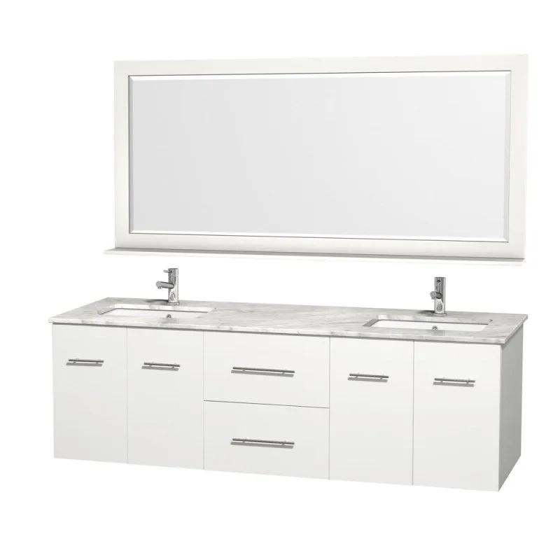 Wyndham Collection Centra 72" Double Bathroom Vanity for Undermount Sinks - Matte White WC-WHE009-72-DBL-VAN-WHT-