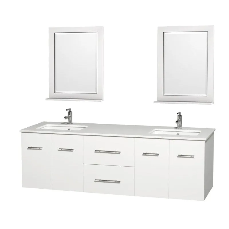 Wyndham Collection Centra 72" Double Bathroom Vanity for Undermount Sinks - Matte White WC-WHE009-72-DBL-VAN-WHT-