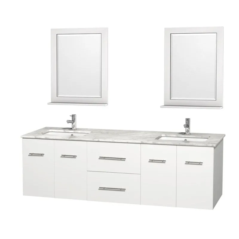 Wyndham Collection Centra 72" Double Bathroom Vanity for Undermount Sinks - Matte White WC-WHE009-72-DBL-VAN-WHT-