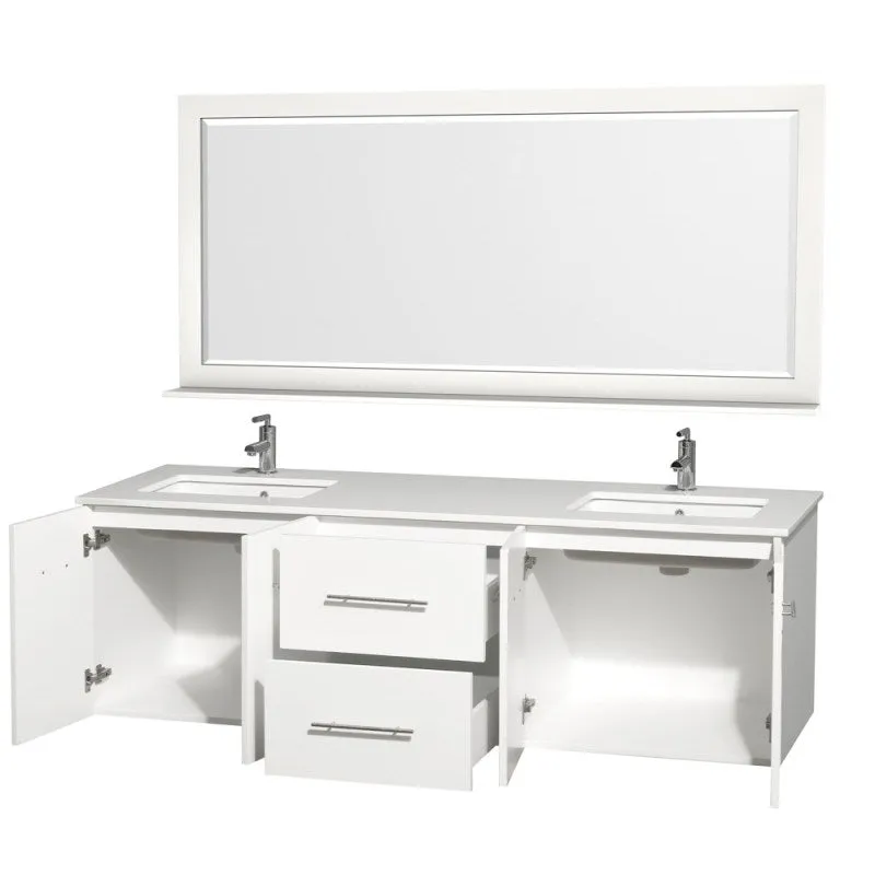 Wyndham Collection Centra 72" Double Bathroom Vanity for Undermount Sinks - Matte White WC-WHE009-72-DBL-VAN-WHT-