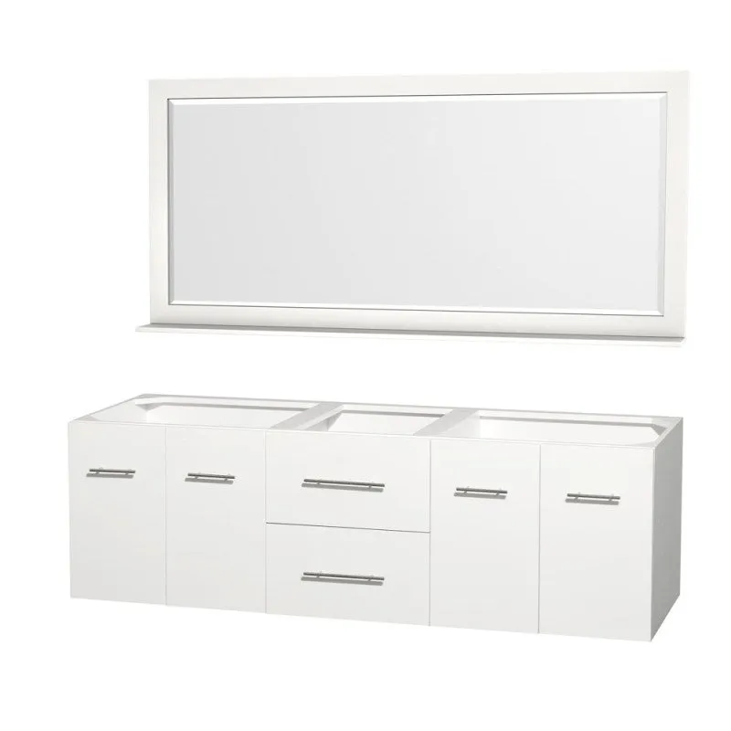 Wyndham Collection Centra 72" Double Bathroom Vanity for Undermount Sinks - Matte White WC-WHE009-72-DBL-VAN-WHT-