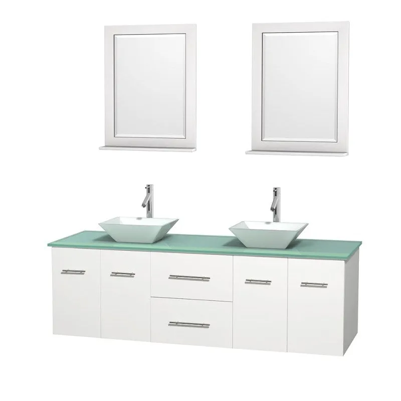 Wyndham Collection Centra 72" Double Bathroom Vanity Set for Vessel Sinks - Matte White WC-WHE009-72-DBL-VAN-WHT