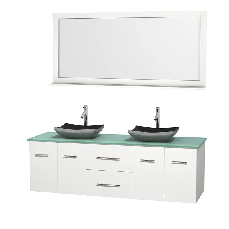 Wyndham Collection Centra 72" Double Bathroom Vanity Set for Vessel Sinks - Matte White WC-WHE009-72-DBL-VAN-WHT