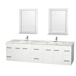 Wyndham Collection Centra 80" Double Bathroom Vanity for Undermount Sinks - Matte White WC-WHE009-80-DBL-VAN-WHT-