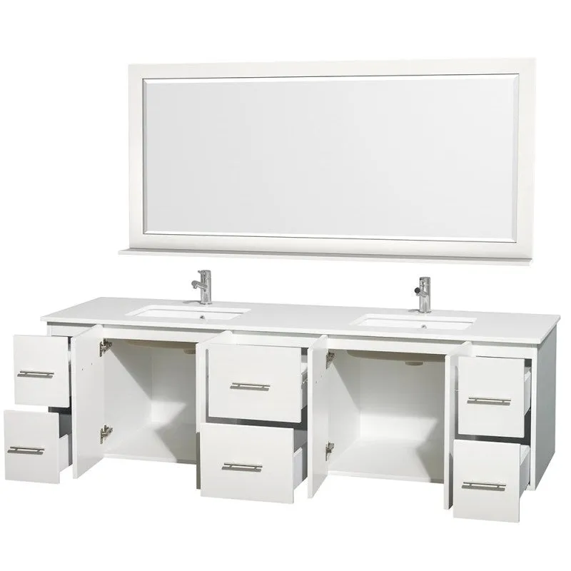 Wyndham Collection Centra 80" Double Bathroom Vanity for Undermount Sinks - Matte White WC-WHE009-80-DBL-VAN-WHT-