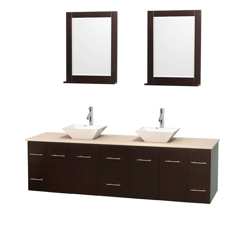 Wyndham Collection Centra 80" Double Bathroom Vanity Set for Vessel Sinks - Espresso WC-WHE009-80-DBL-VAN-ESP