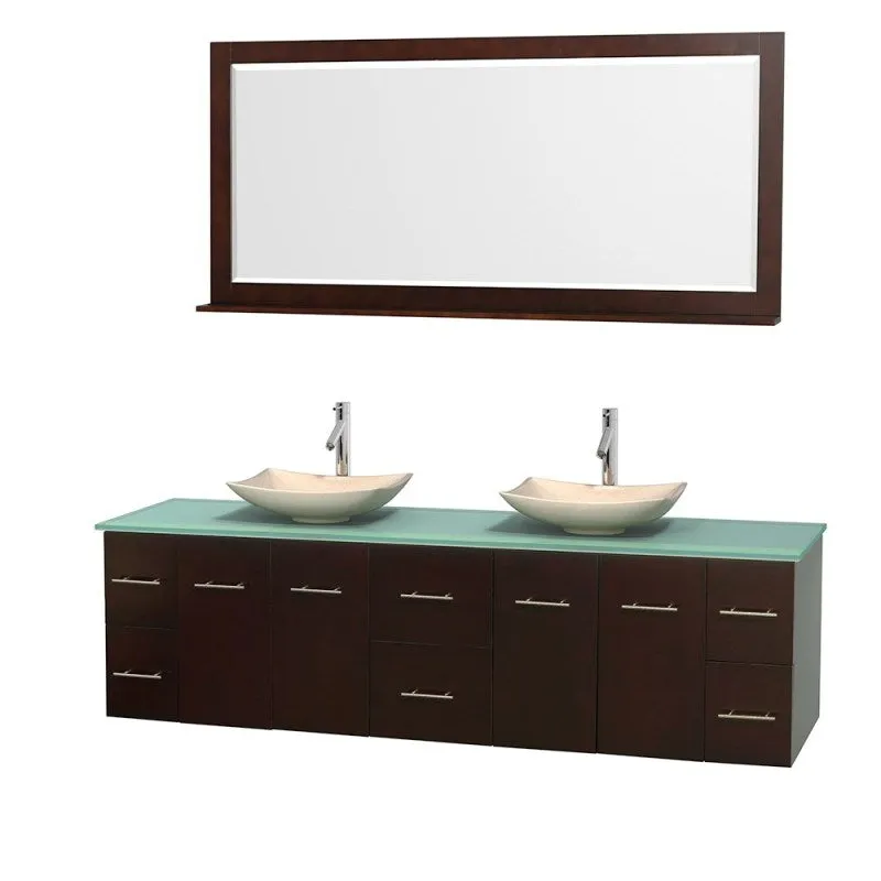 Wyndham Collection Centra 80" Double Bathroom Vanity Set for Vessel Sinks - Espresso WC-WHE009-80-DBL-VAN-ESP