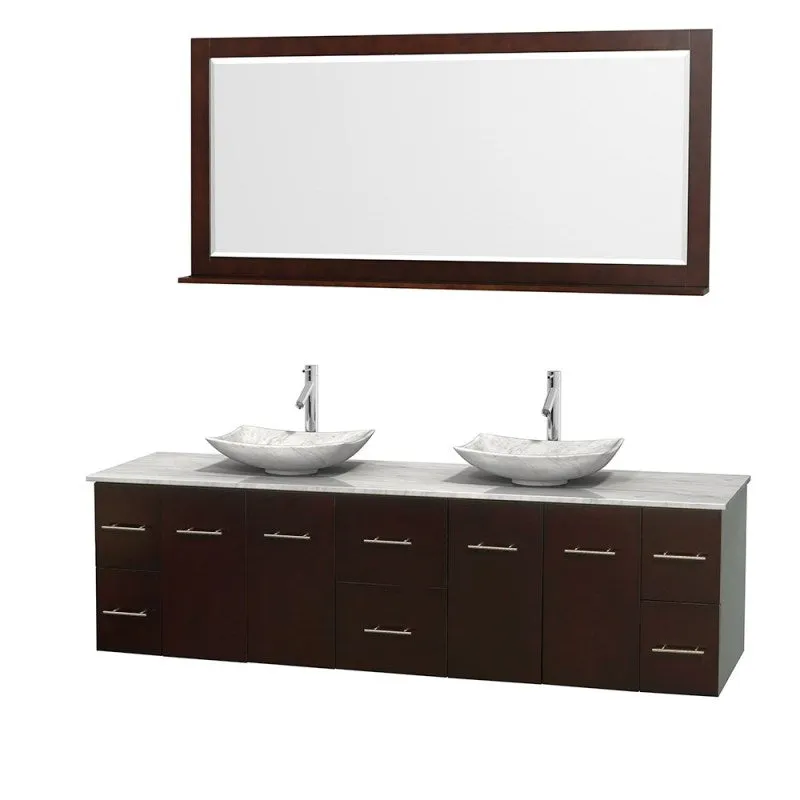 Wyndham Collection Centra 80" Double Bathroom Vanity Set for Vessel Sinks - Espresso WC-WHE009-80-DBL-VAN-ESP