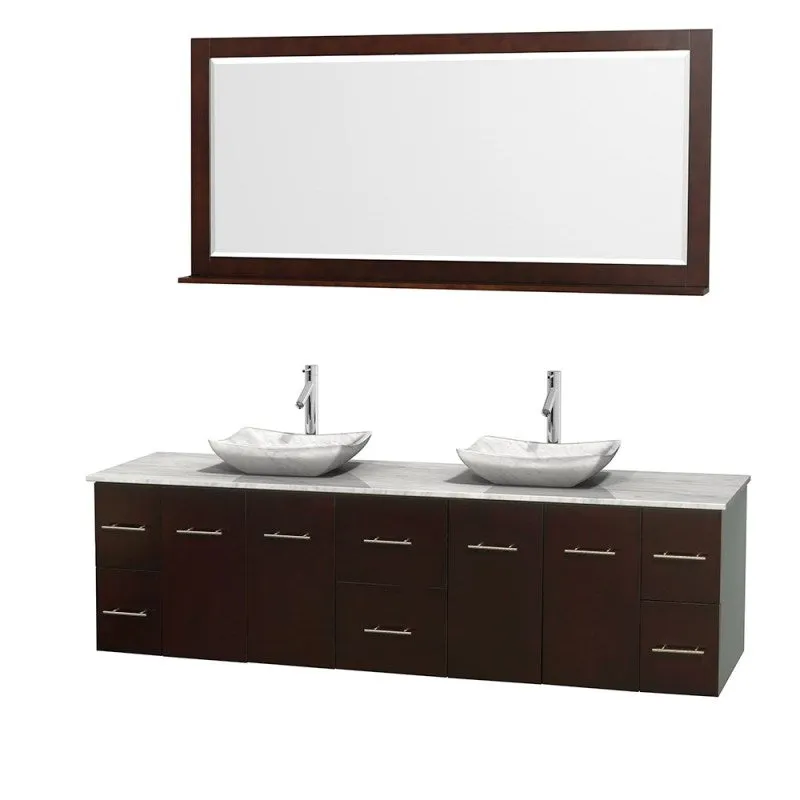 Wyndham Collection Centra 80" Double Bathroom Vanity Set for Vessel Sinks - Espresso WC-WHE009-80-DBL-VAN-ESP