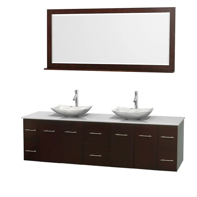 Wyndham Collection Centra 80" Double Bathroom Vanity Set for Vessel Sinks - Espresso WC-WHE009-80-DBL-VAN-ESP