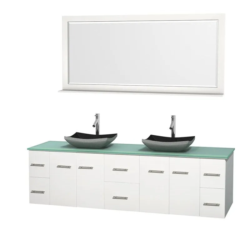 Wyndham Collection Centra 80" Double Bathroom Vanity Set for Vessel Sinks - Matte White WC-WHE009-80-DBL-VAN-WHT