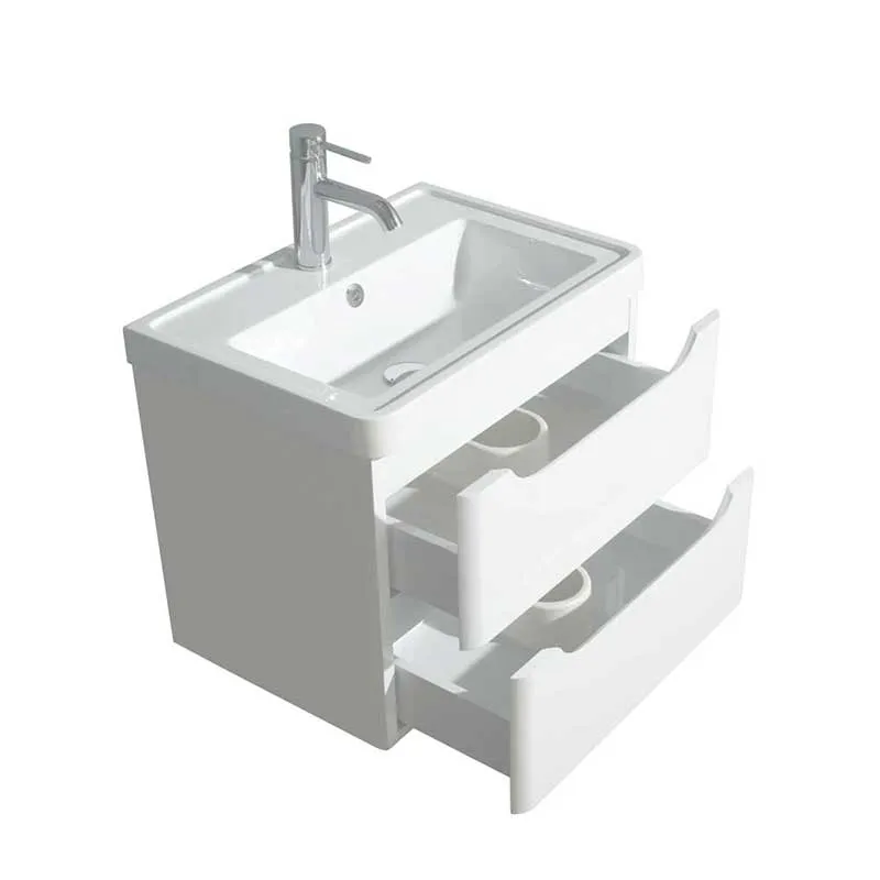 Wyndham Collection Murano 24 inch Single Bathroom Vanity in Glossy White, Acrylic-Resin Countertop, Integrated Sink, and 24 inch Mirror
