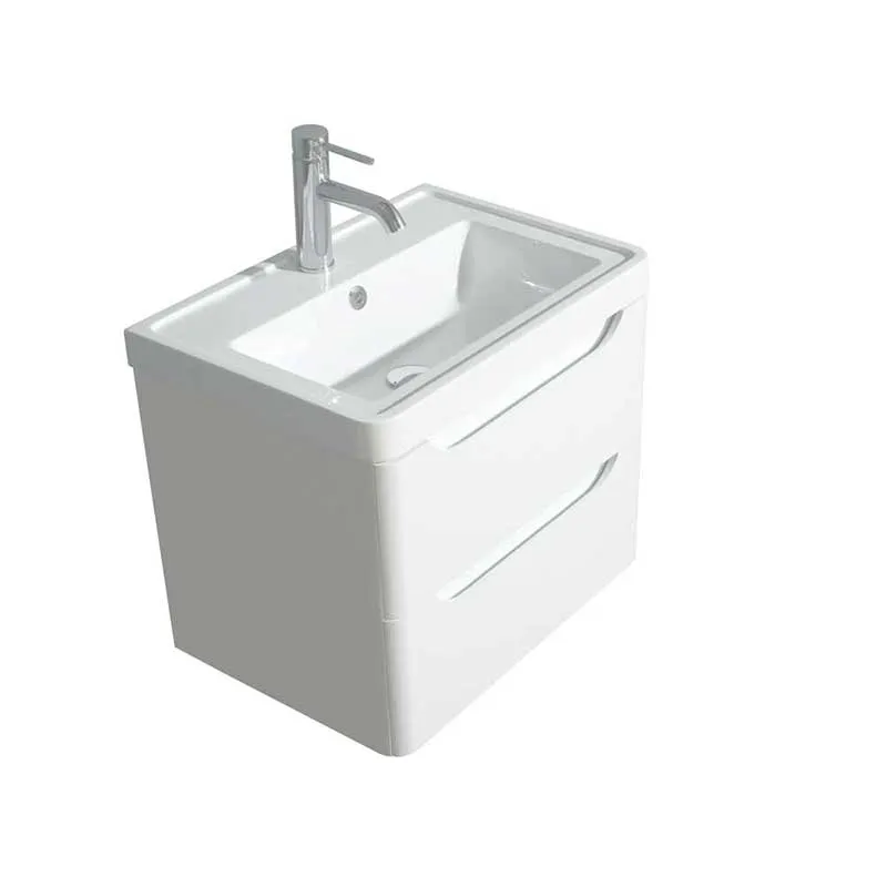 Wyndham Collection Murano 24 inch Single Bathroom Vanity in Glossy White, Acrylic-Resin Countertop, Integrated Sink, and 24 inch Mirror