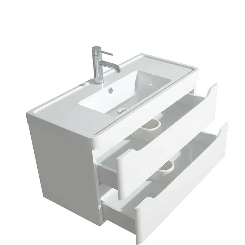 Wyndham Collection Murano 36 inch Single Bathroom Vanity in Glossy White, Acrylic-Resin Countertop, Integrated Sink, and 24 inch Mirror