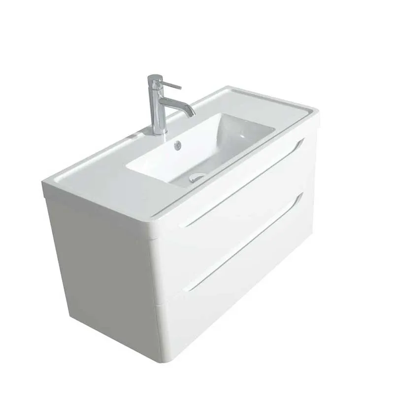 Wyndham Collection Murano 36 inch Single Bathroom Vanity in Glossy White, Acrylic-Resin Countertop, Integrated Sink, and 24 inch Mirror