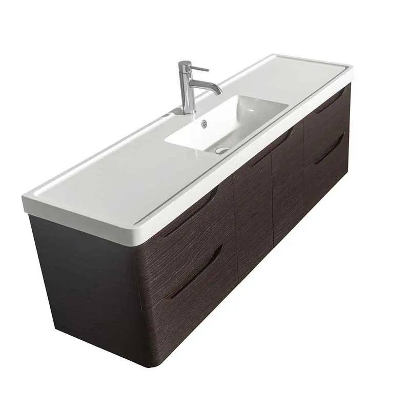 Wyndham Collection Murano 60 inch Single Bathroom Vanity in Espresso, Acrylic-Resin Countertop, Integrated Sink, and 58 inch Mirror