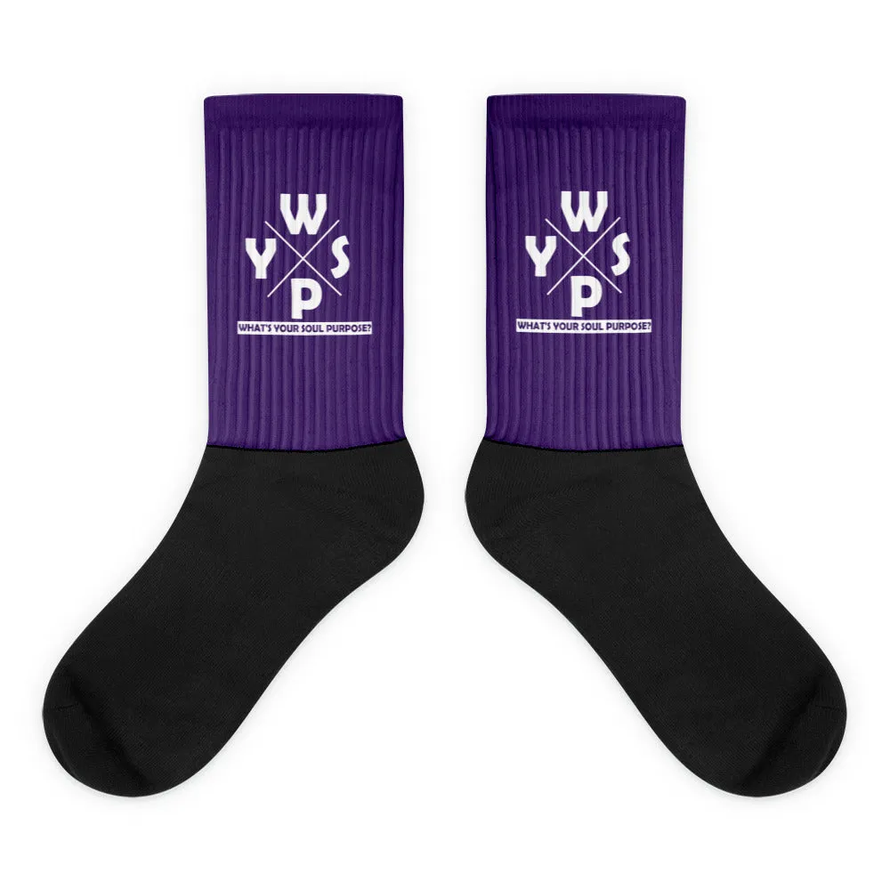 WYSP - What's Your Soul Purpose? - Ozark - Purple & Black Foot Sublimated Socks