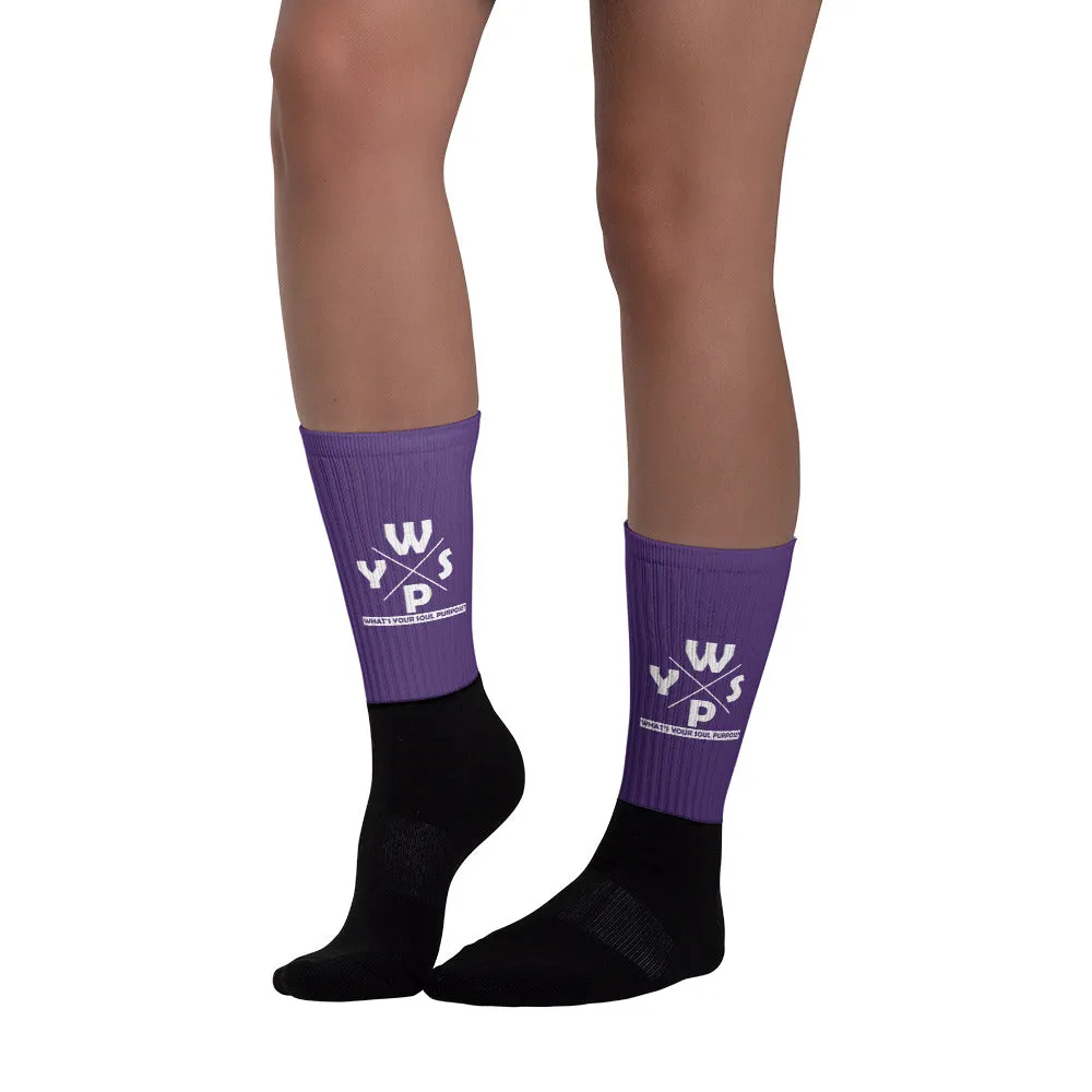 WYSP - What's Your Soul Purpose? - Ozark - Purple & Black Foot Sublimated Socks
